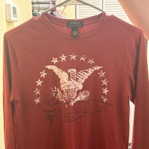 Polo by Ralph Lauren Boys Red (burgundy ish) Graphic Shirt